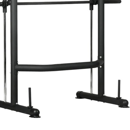 Black metal pull-up bar on a white background