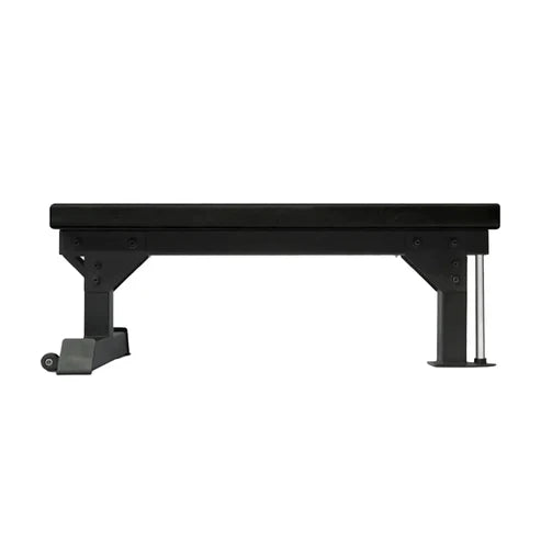 Black flat bench on a white background