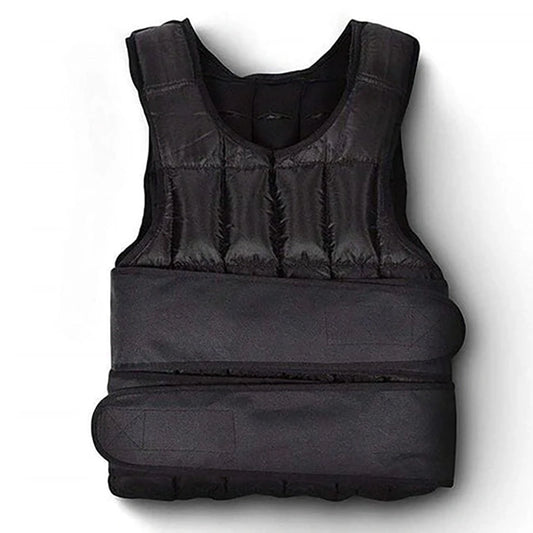 Black weight vest on a white background