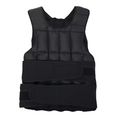 Black weight vest on a white background