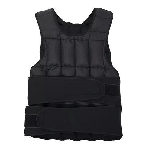 Black weight vest on a white background