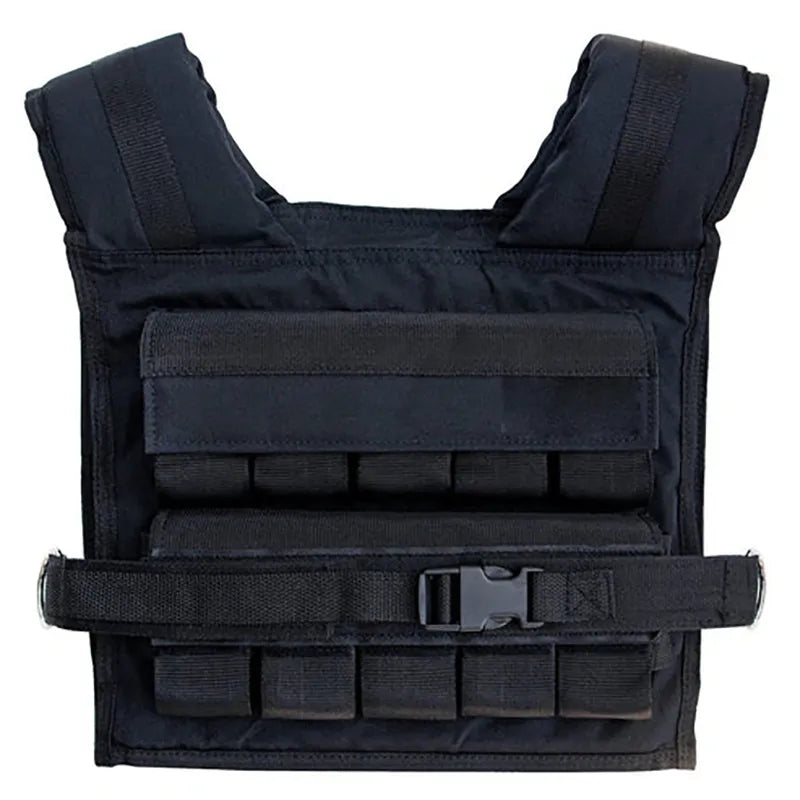 Black tactical vest on a white background