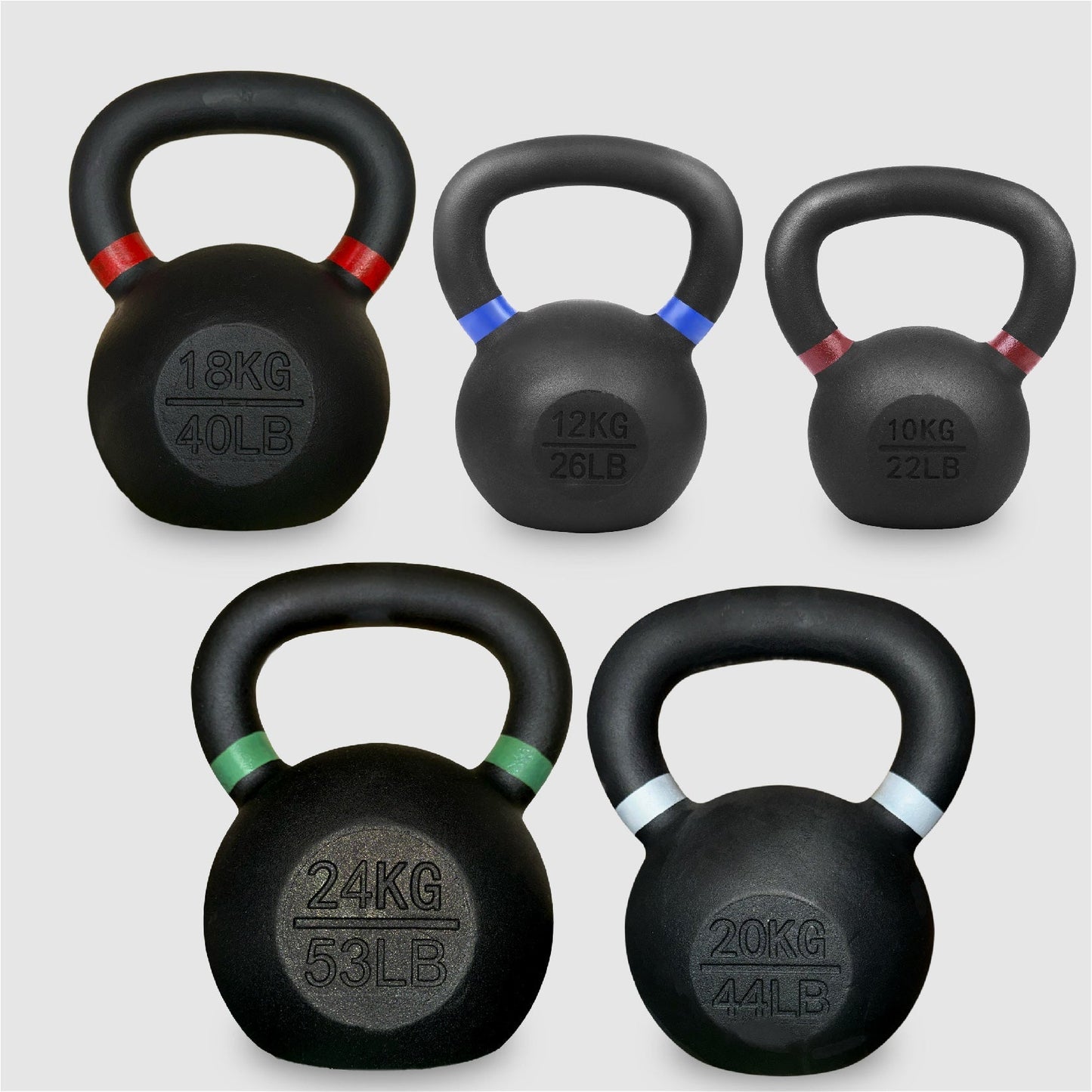 Cast Iron Kettlebells for Full Body Workout - Premium Strength Training Equipment with Ergonomic Grip - Durable Exercise Weights for Home Gym Fitness - Multiple Weight Options Available