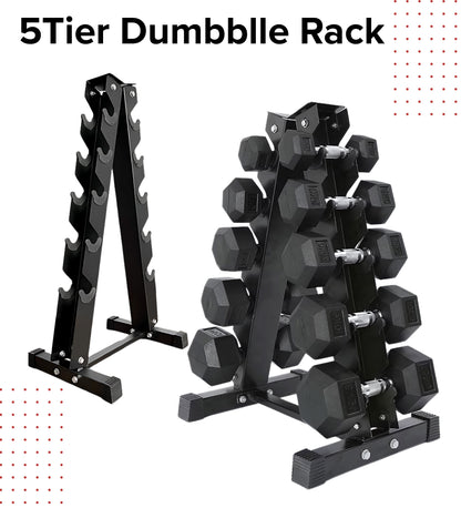 Heavy-Duty Dumbbell Storage Rack - 3, 4, 5 & 6-Tier Options - Premium Steel Construction - Weight Organization System for Home Gym & Commercial Use - Compact Space-Saving Design