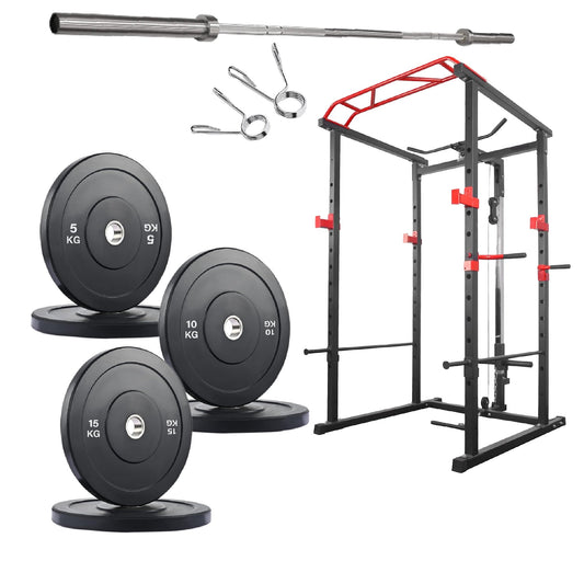 Premium Power Multi Cage with Cable Pulley System - Heavy-Duty Steel Strength Training Rack - Complete Home Gym Station with Pull-Up Bar & Adjustable Barbell Holders - Professional Weight Lifting