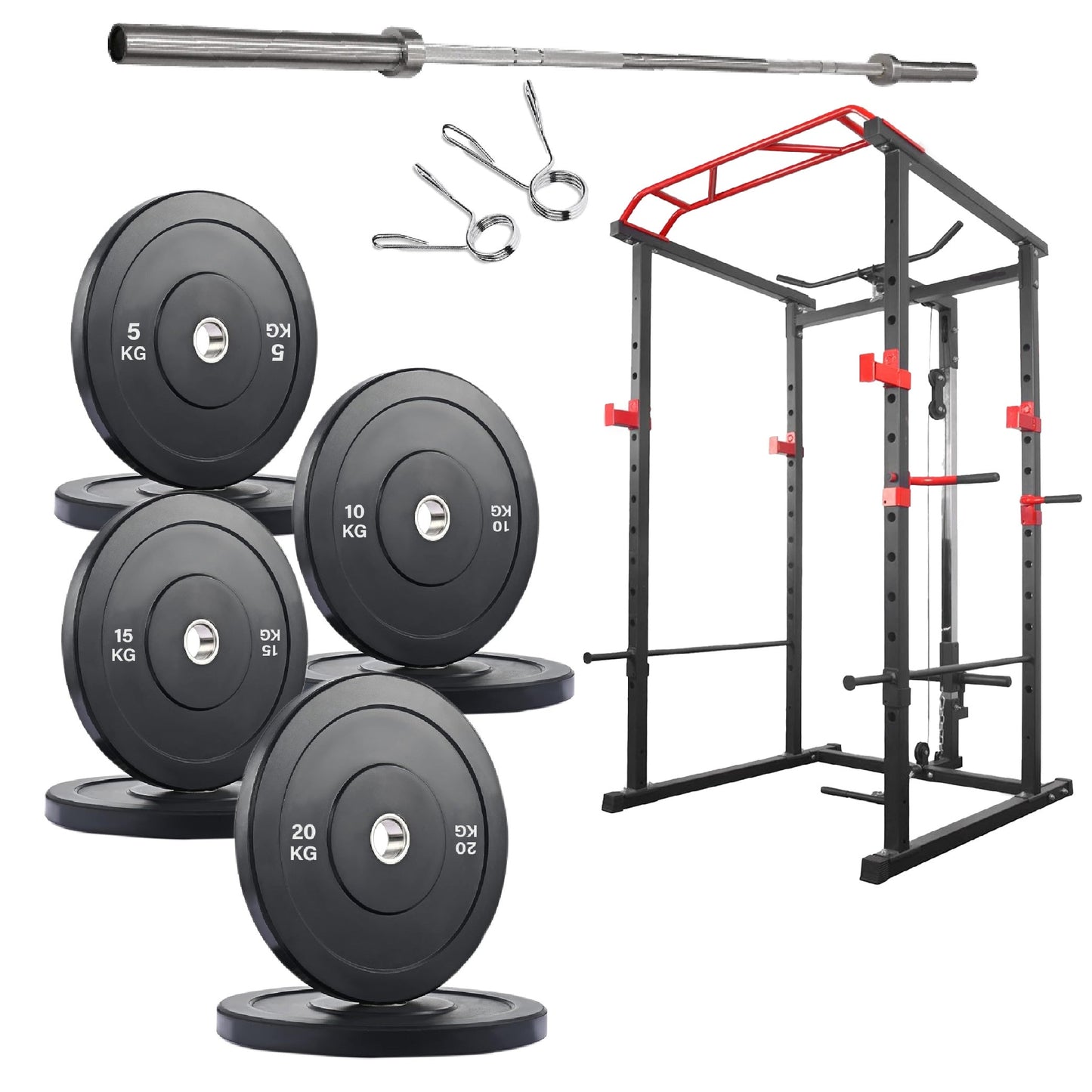 Premium Power Multi Cage with Cable Pulley System - Heavy-Duty Steel Strength Training Rack - Complete Home Gym Station with Pull-Up Bar & Adjustable Barbell Holders - Professional Weight Lifting