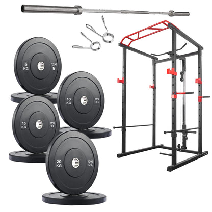 Premium Power Multi Cage with Cable Pulley System - Heavy-Duty Steel Strength Training Rack - Complete Home Gym Station with Pull-Up Bar & Adjustable Barbell Holders - Professional Weight Lifting