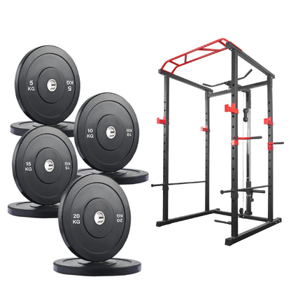 Premium Power Multi Cage with Cable Pulley System - Heavy-Duty Steel Strength Training Rack - Complete Home Gym Station with Pull-Up Bar & Adjustable Barbell Holders - Professional Weight Lifting