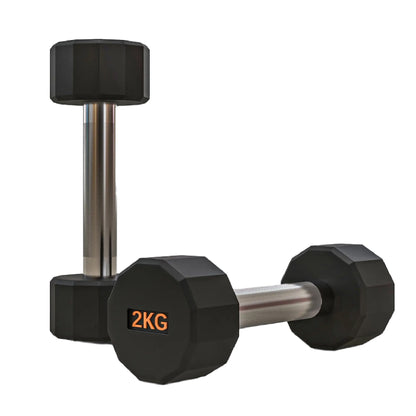 Premium Round Hex Dumbbells with Anti-Roll Design - Rubber-Coated Heads with Knurled Grip - Professional Free Weights Available as Singles, Pairs or Complete Sets - Optional Storage Rack - Strength