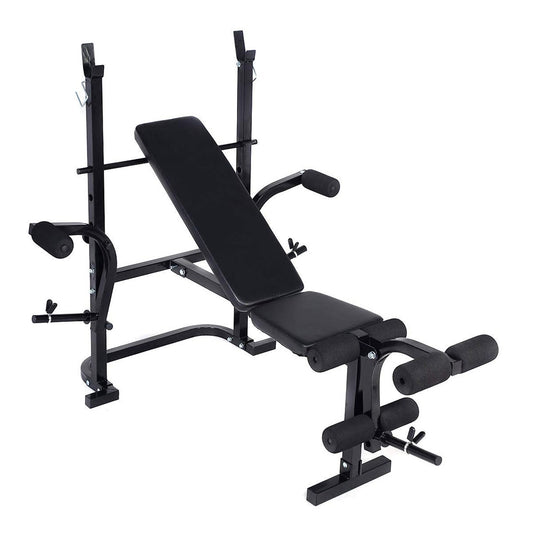 All-in-One Multi Bench – Adjustable Weight Bench with Leg Extension, Barbell Rack, Preacher Curl Pad & Butterfly | Full-Body Home Gym Bench for Strength Training | Multi-Function Fitness Equipment