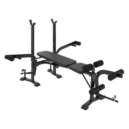 All-in-One Multi Bench – Adjustable Weight Bench with Leg Extension, Barbell Rack, Preacher Curl Pad & Butterfly | Full-Body Home Gym Bench for Strength Training | Multi-Function Fitness Equipment