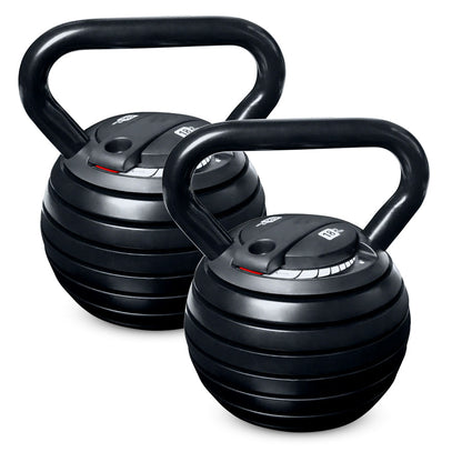 7-in-1 Adjustable Kettlebell Weight Set  to 18kg - Quick Change Locking System - Cast Iron Construction - Space-Saving Home Gym Equipment - Progressive Resistance Training Tool for All Fitness Levels